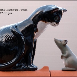 Katz und Maus - lilly schwarz-weiss und jerry grau